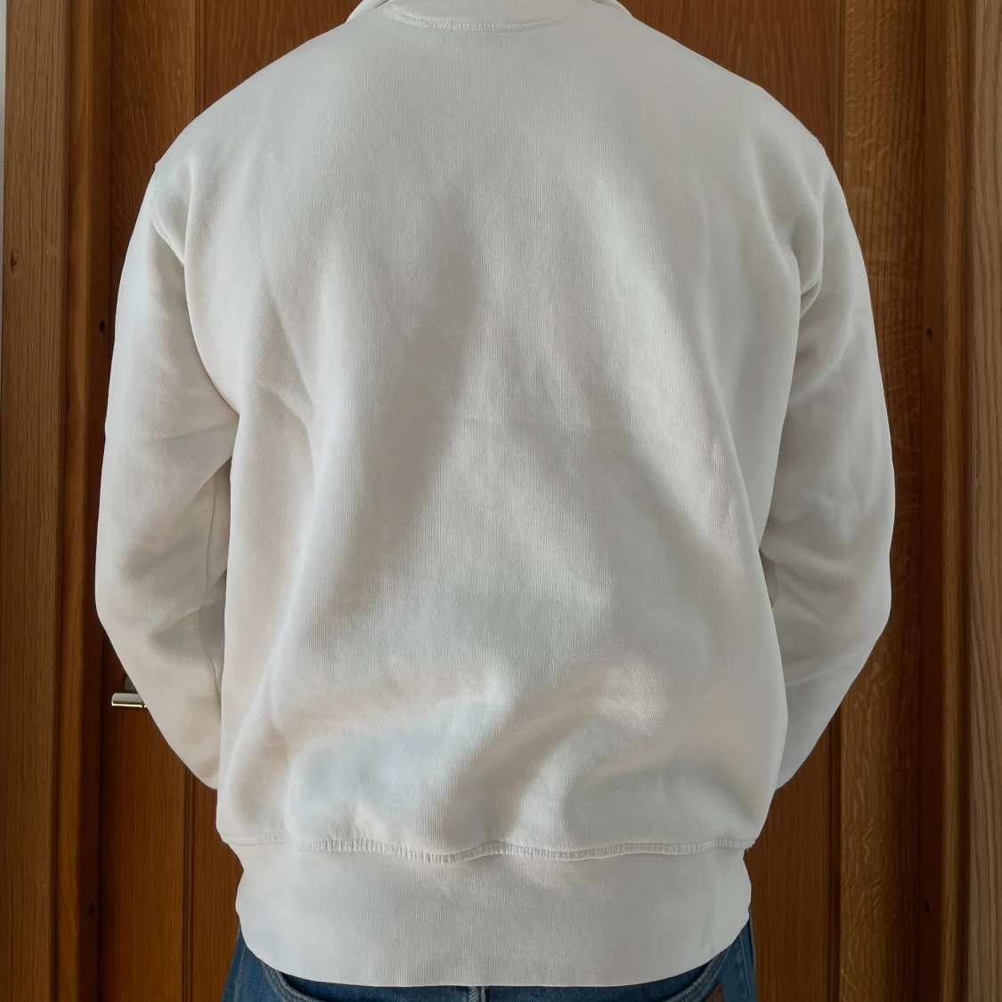 Vit halfzip tröja  - 90