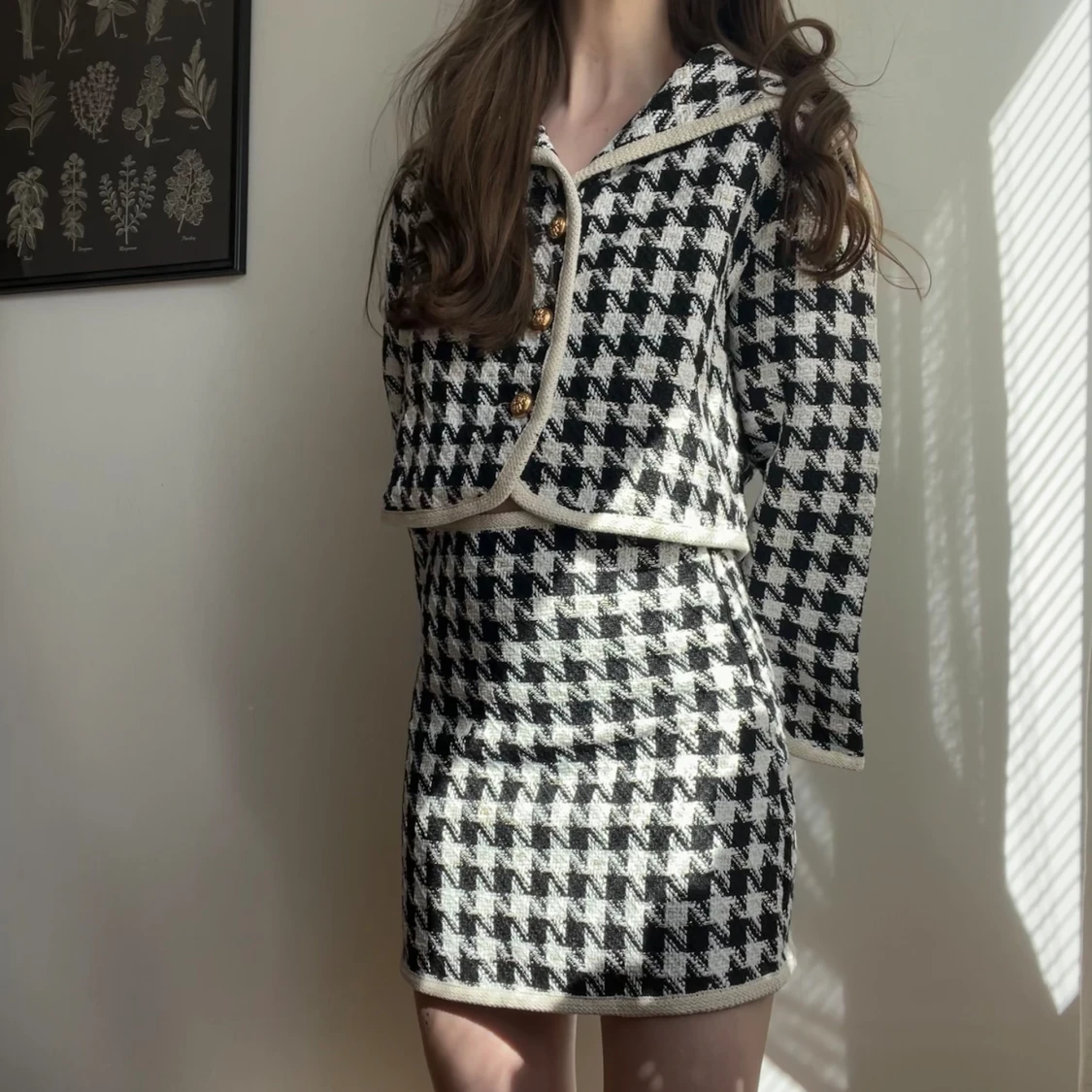 Rutigt set, kjol och kavaj, Coquette