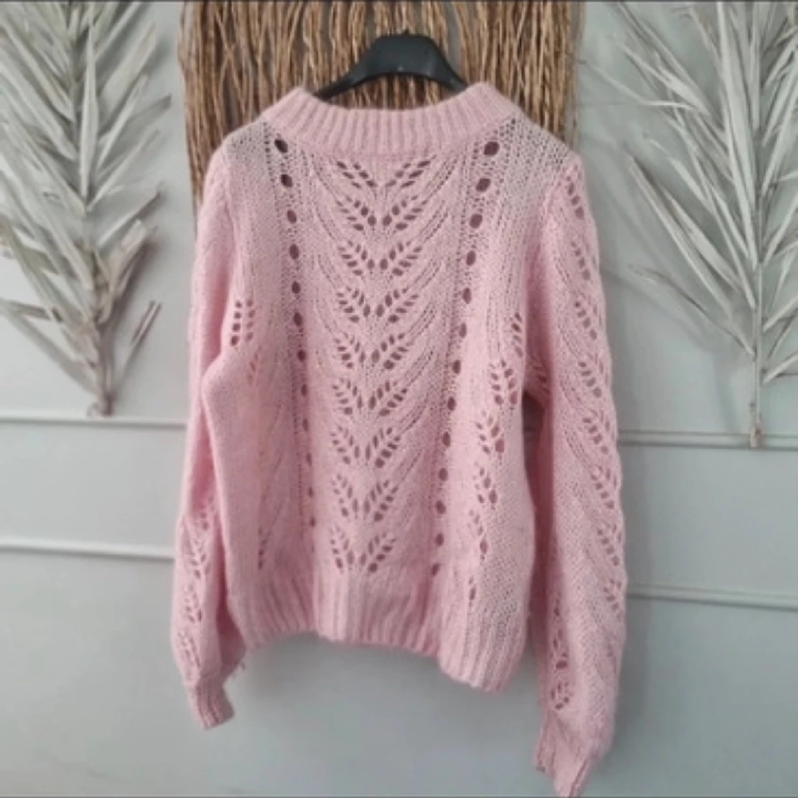 Rosa stickad tröja  - 90