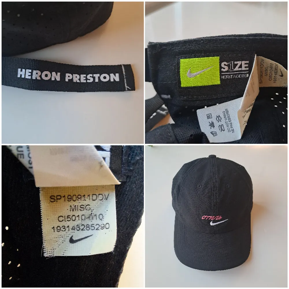 Varumärke: Heron Preston x Nike Produkt: Strapback keps  Material: 100%bomull  Storlek: onesize Färg:Svart   Sällsynt Kondition: Bra begagnat skick  Kön: Unisex . Accessoarer.