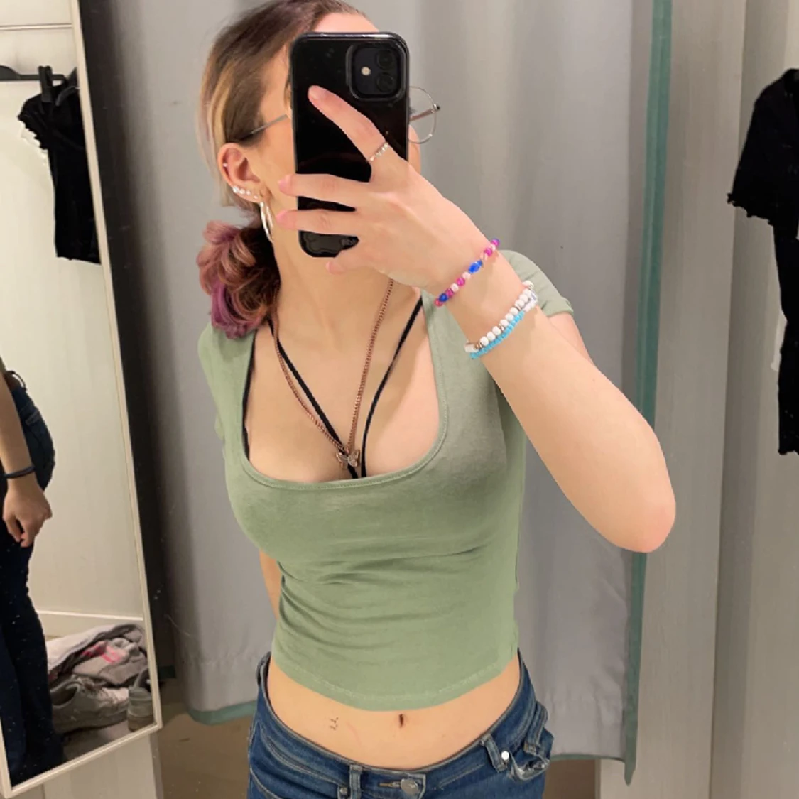 Grön kortärmad tröja - 91