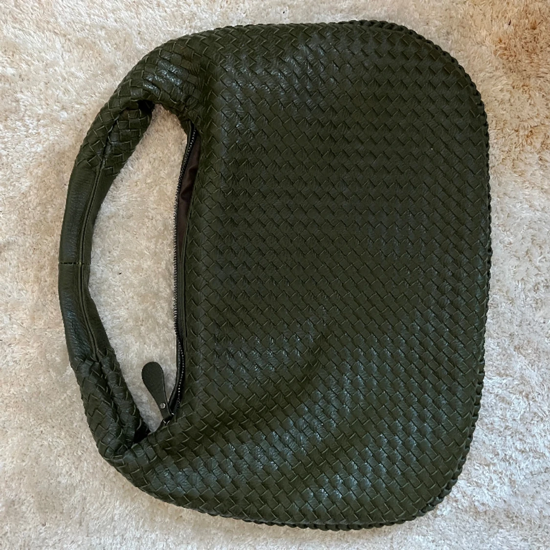 Grön stor vävd väska - 91