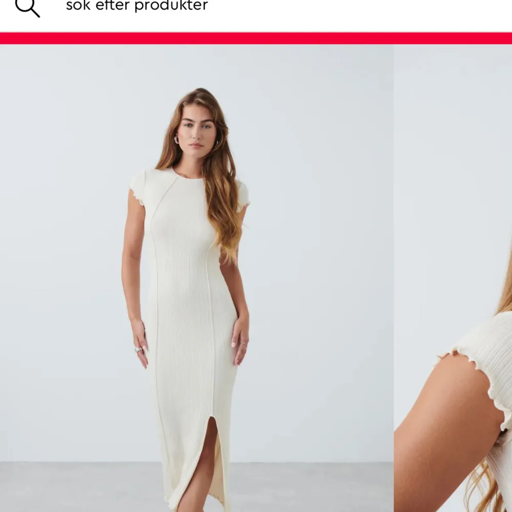 Säljer en jättefin klänning från Ginatricot. Den är helt ny och lappen sitter kvar. Den är i storlek xs, men passar även S. Den är vit/beige. Nypris 399kr. Klänningar.