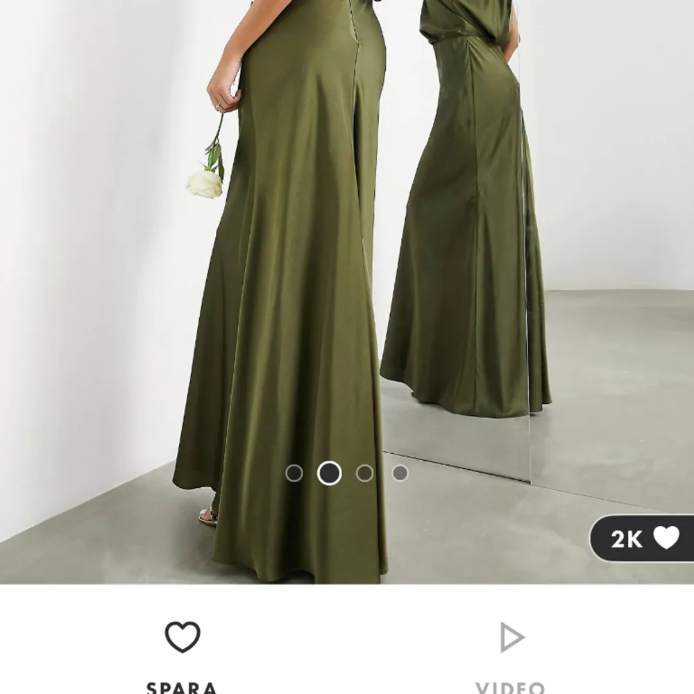Superfin olivgrön balklänning från ASOS. Aldrig använd!! Säljer då jag inte kommer använda den🥰 nypris 1569kr! Pris kan diskuteras🥰. Klänningar.