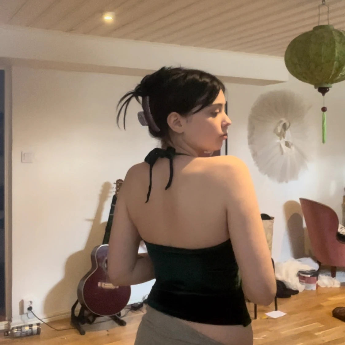 Grön halterneck topp  - 91