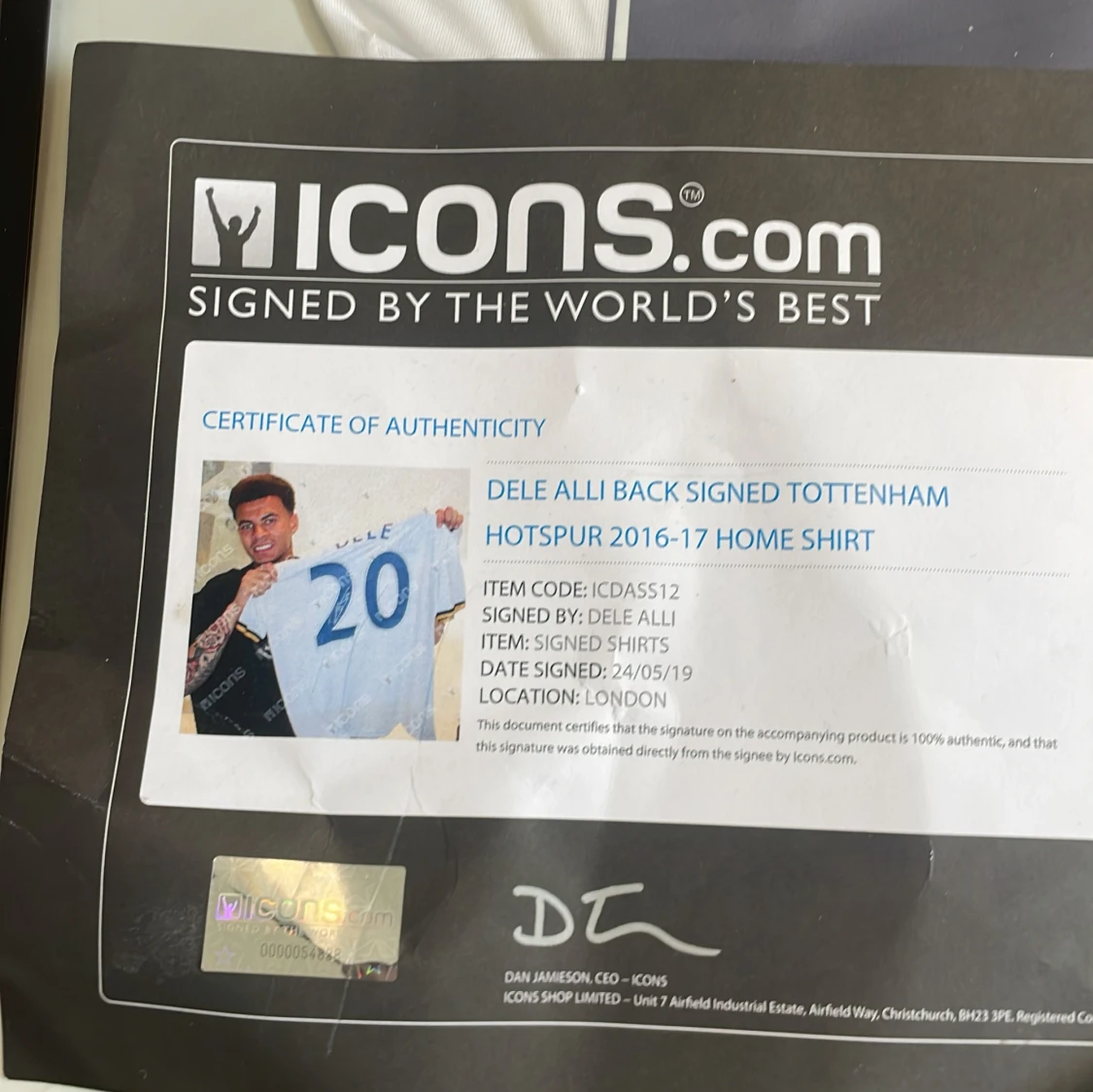 Signerad dele alli tröja 2016-17  - 90