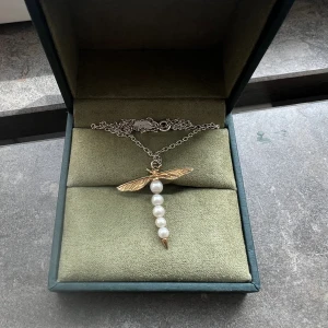 Maria Nilsdotter Dragonfly  - Säljer mitt Maria Nilsdotter halsband dragonfly, det är i superfint skick och nypris är 3995kr därav säljer jag för halva 🥰 kvitto finns och box+påse ingår (Kedjan är silver, och berlocken i pärlor och guld. längd 40.