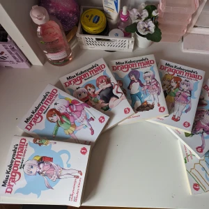 Miss Kobayashi's Dragonmaid Kanna's Daily Life - Alla manga böcker från 1-7. Super bra skick och bara några av dem är andvända! Alla böckerna är på engelska. Böckerna kostar 100 kr styck!🫶🏼💓