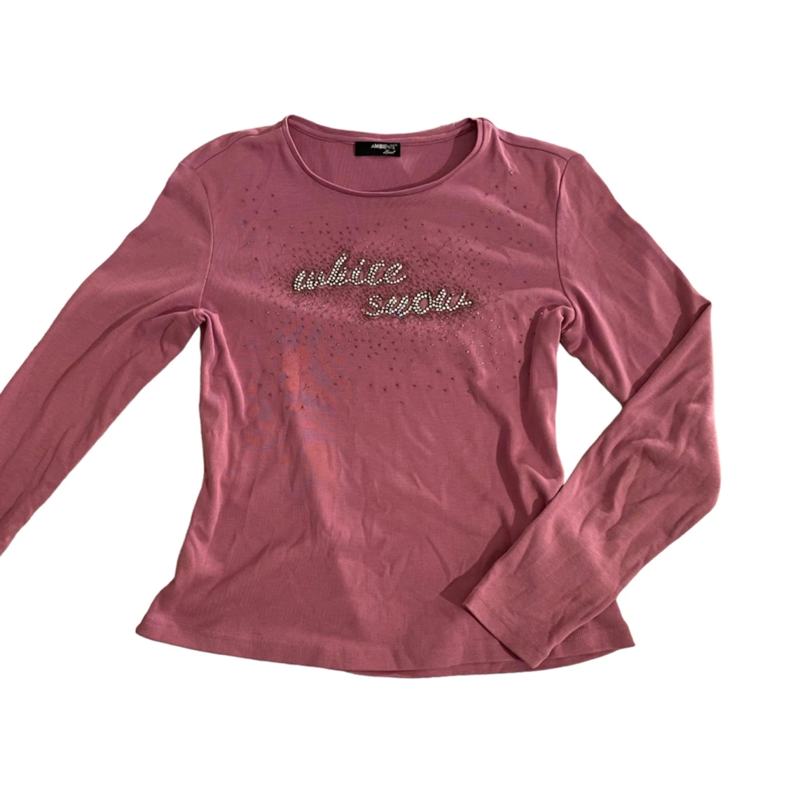 Långärmad tröja med rhinestones