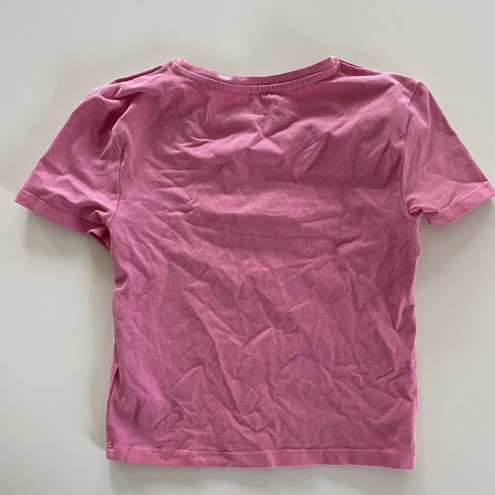 Kort T-shirt från bikbok! Skriv vid fler frågor❣️priset plus frakt gäller😊skriv gärna innan du använder ”köp nu”!. Toppar.