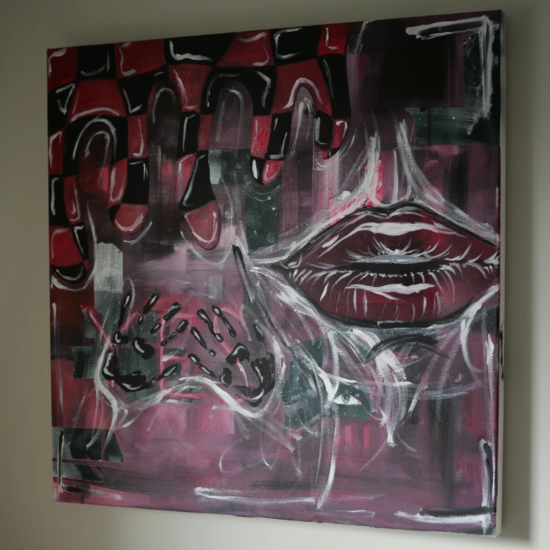 "rosa läppar" tavla - 91