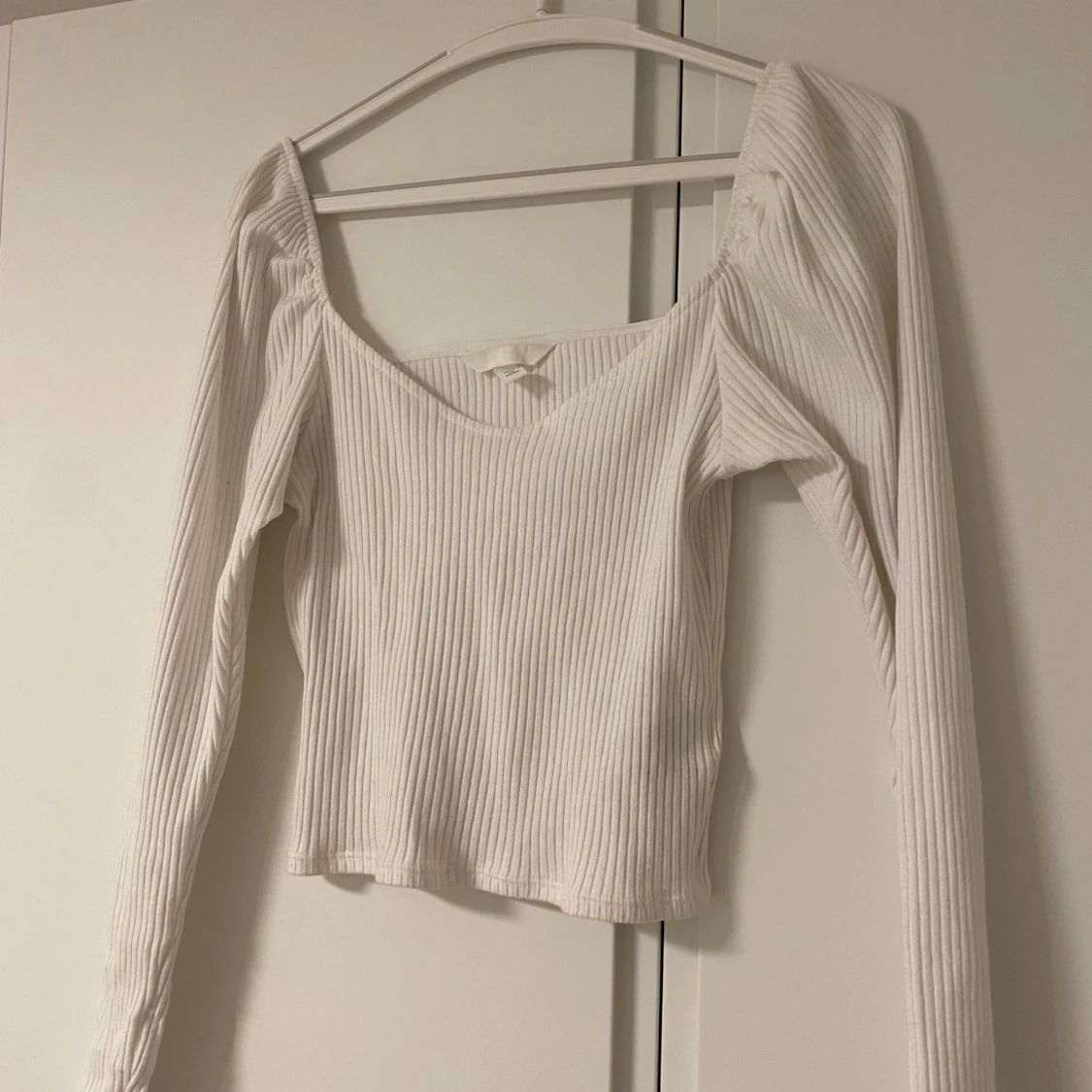 Ribbad lång ärmad top 