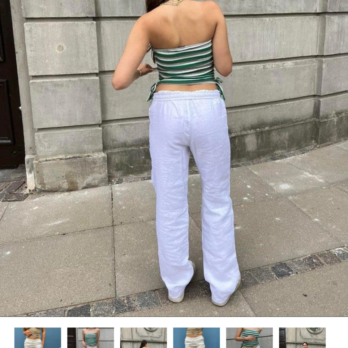 Vita linnebyxor från designby si - 90