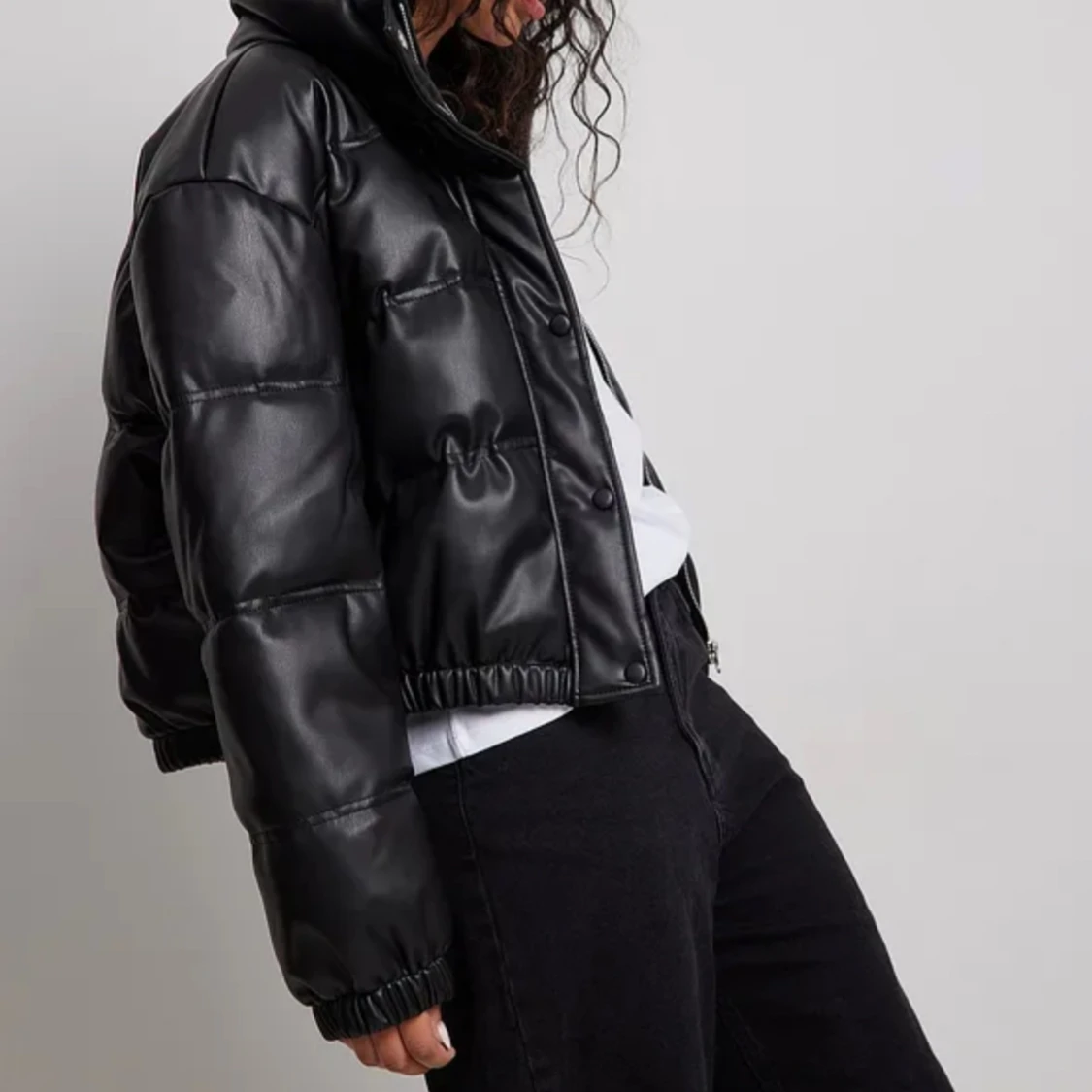 Buffer jacket i svart skinn - 90