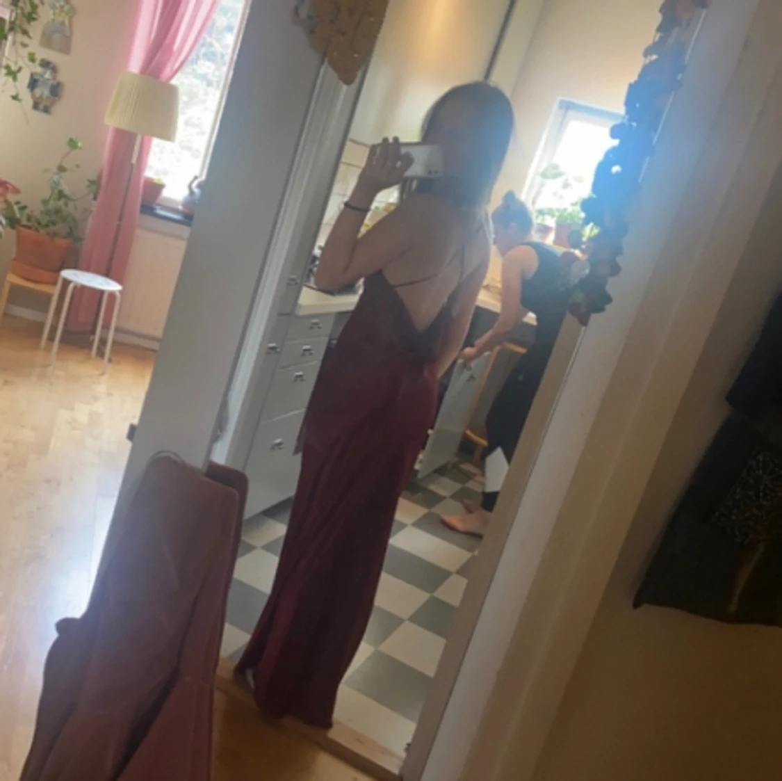 Vinröd balklänning  - 90