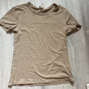 T-shirt - Säljer denna beiga/bruna tröja från h&m. Andvänd ett fåtal gånger pga att jag inte passar i färgen. Kostar 179 kr ny