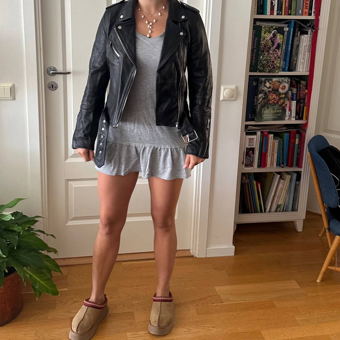 Faux läder/biker jacka - 91