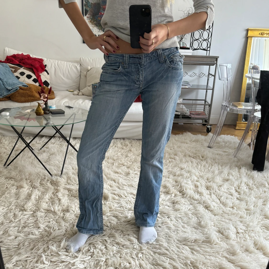 Lågmidjade bootcut jeans - 90