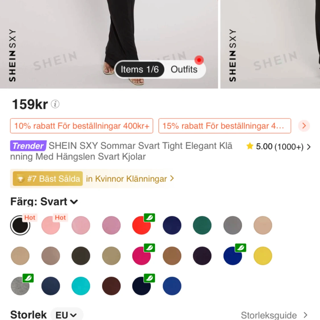 SVART LÅNGKLÄNNING - 91