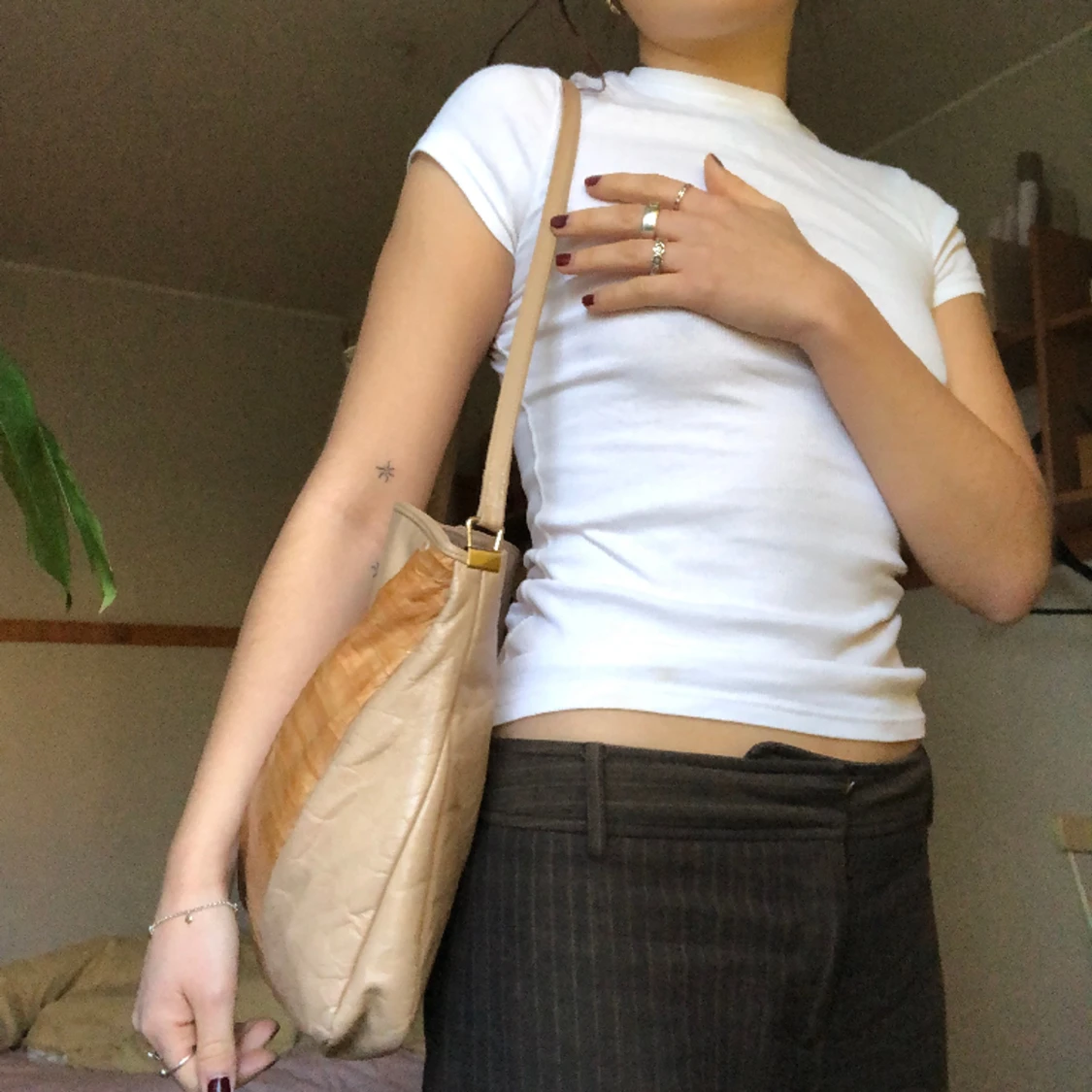 Retro väska i äkta skinn - 90