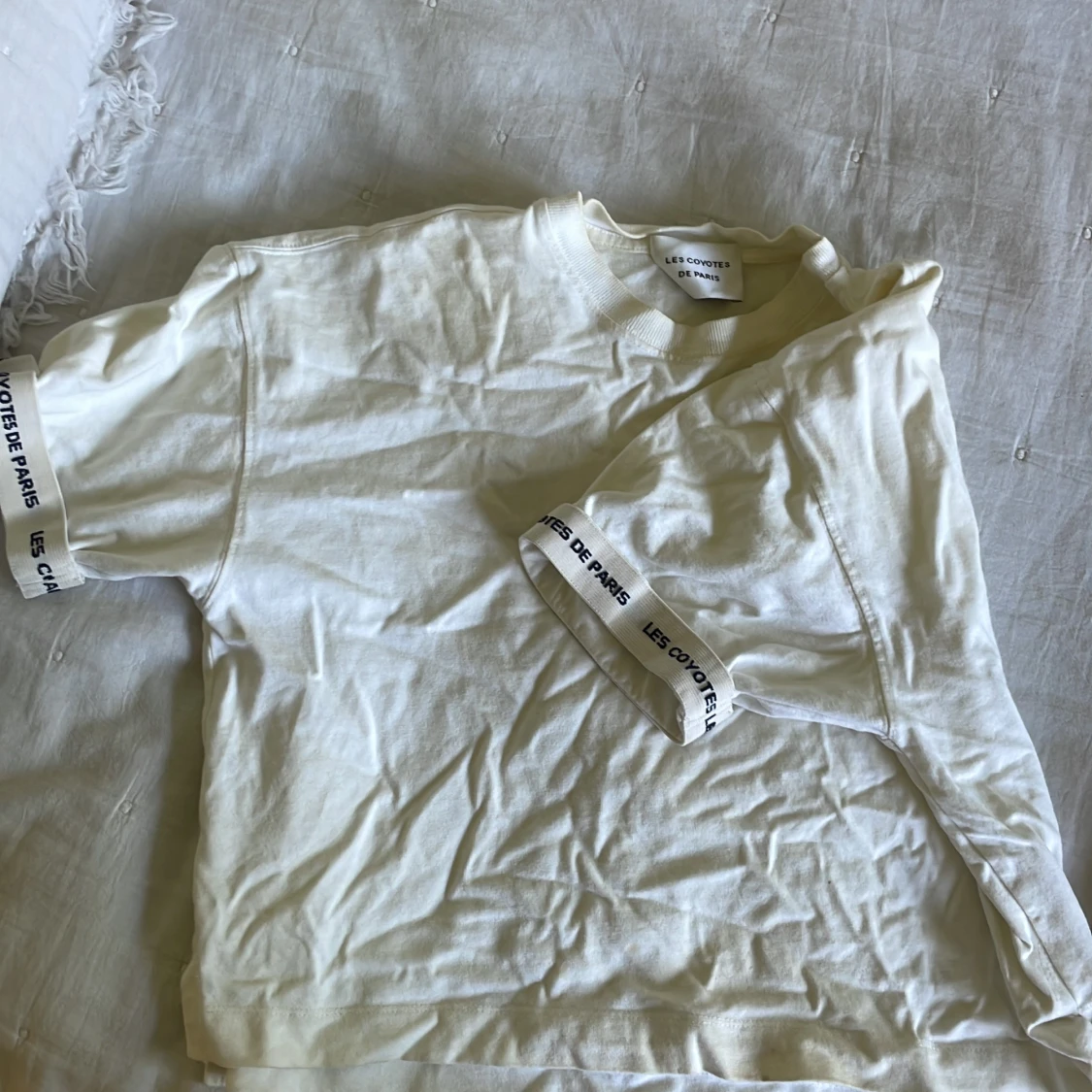 Croppad vit t shirt - 90