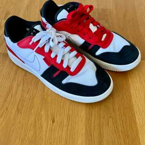 Svarta, vita och röda Nike skor i bra skick 