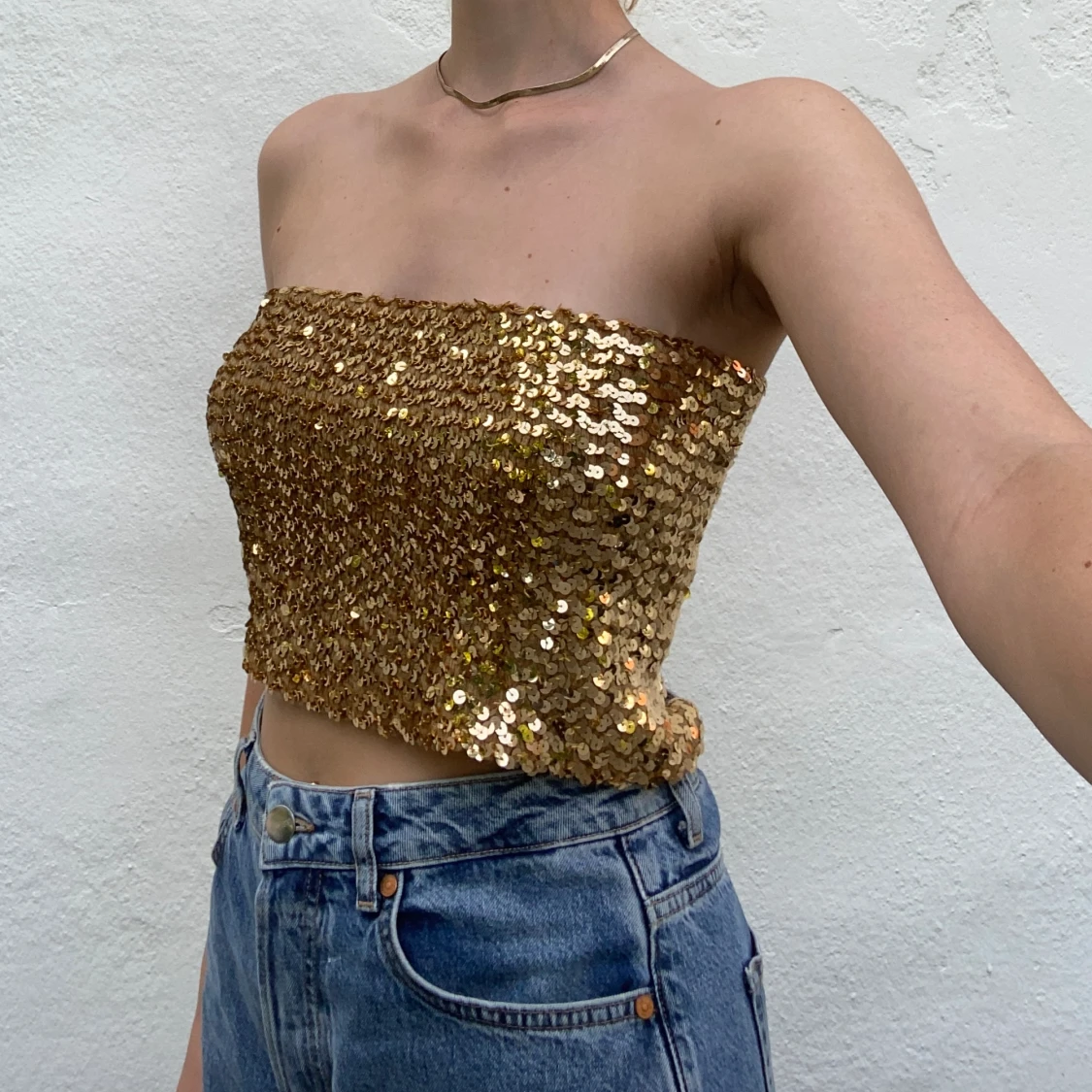 Tubtopp med paljetter  - 91