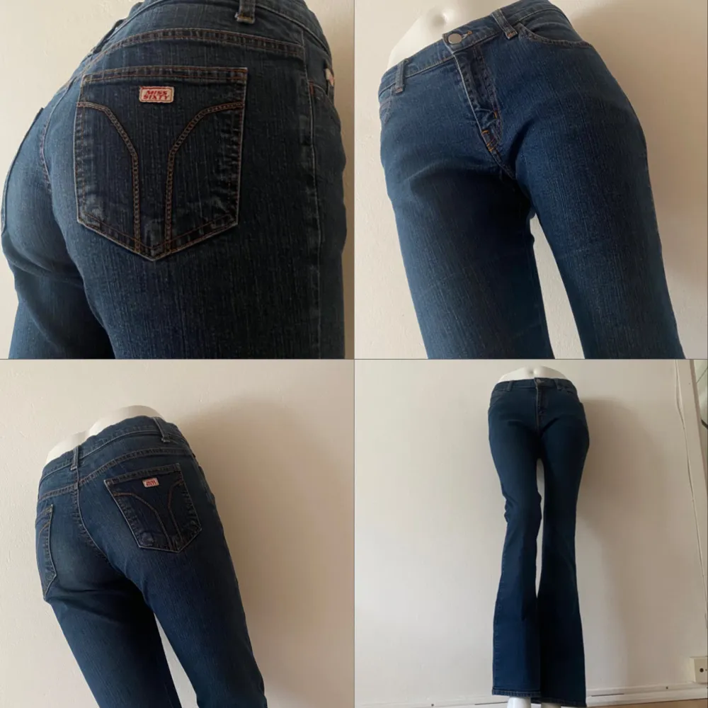 Snygga vintage byxor från märket miss sixty i utsvängd / lågmidjad modell. Storlek 29, modellen bär S som referens. Skriv vid behov av mått <3. Jeans & Byxor.