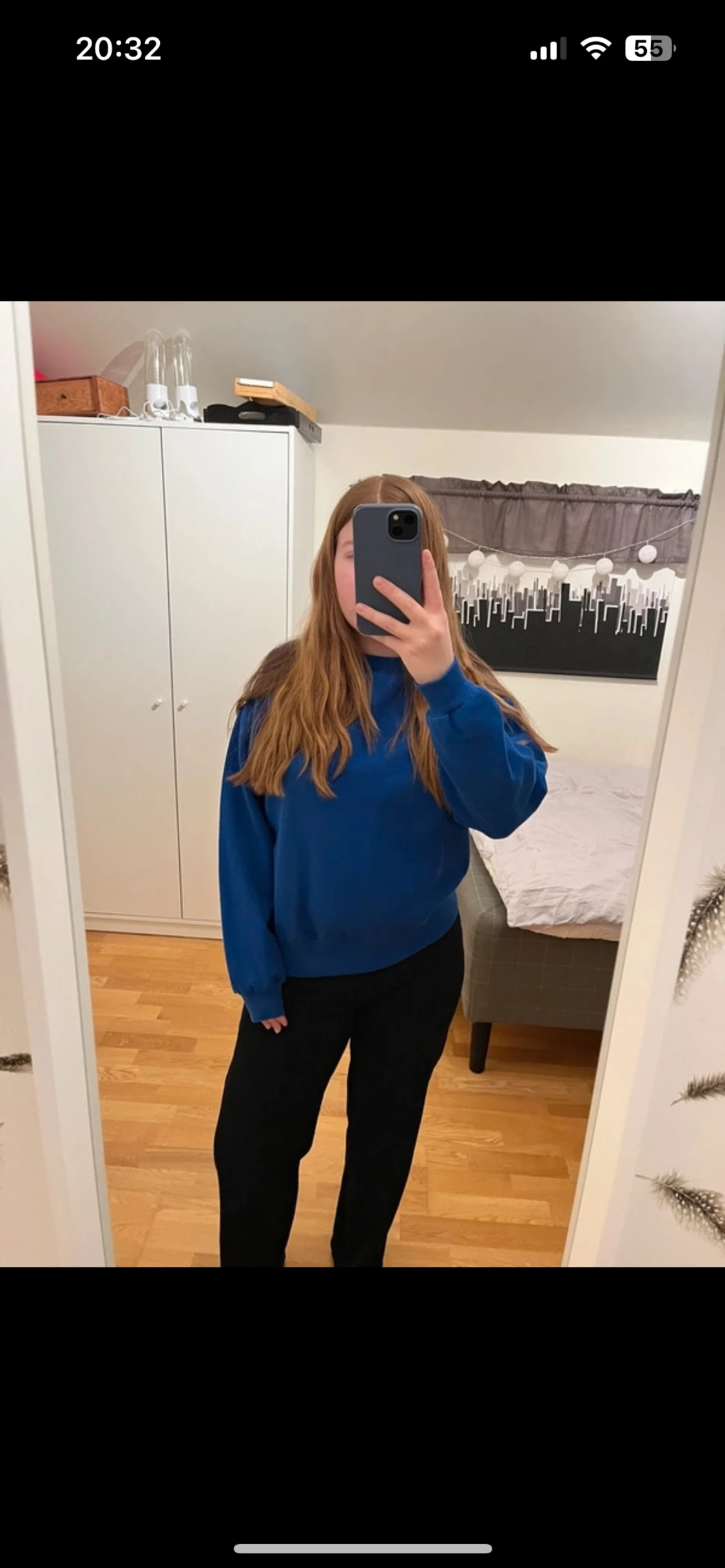 Blå sweatshirt