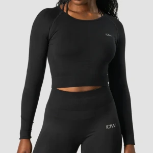 ICIW - IcanIwill croppad träningströja i svart. Väldigt bra skick då den knappt är använd då den blivit för liten..
