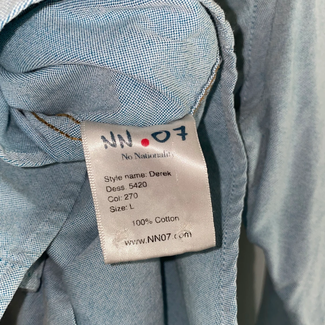 No Nationality Derek Skjorta Ljusblå - 91