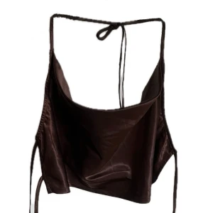 Topp - Brun festtopp med snörning i ryggen 