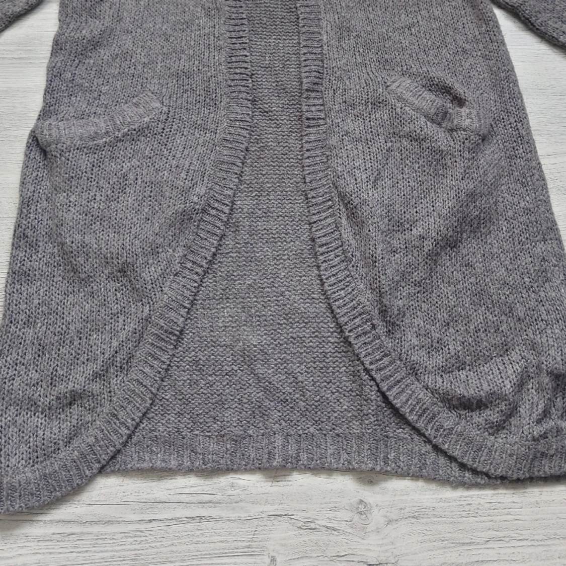 Grå långt kofta  - 90