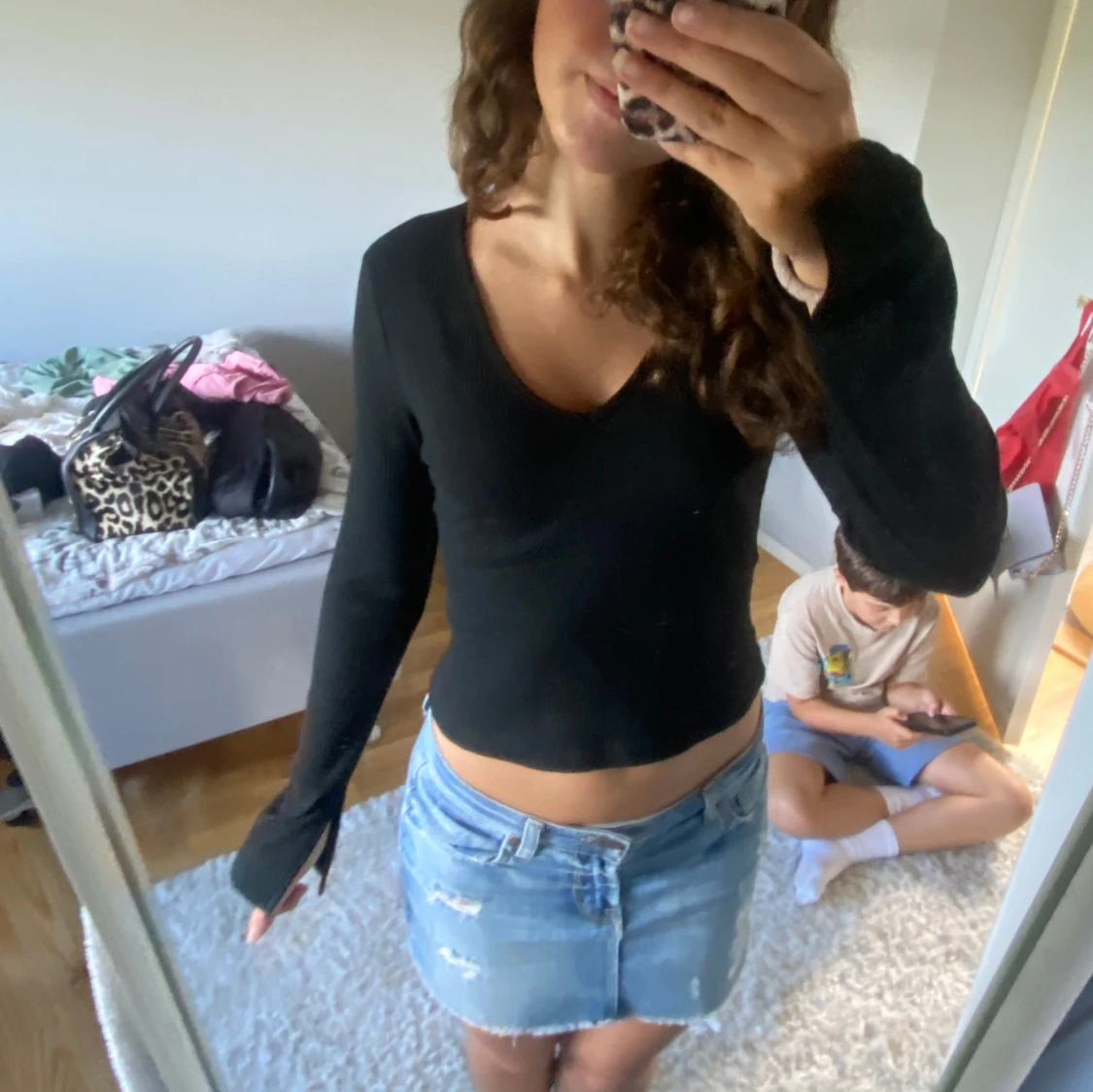 Svart långärmad tröja - 91