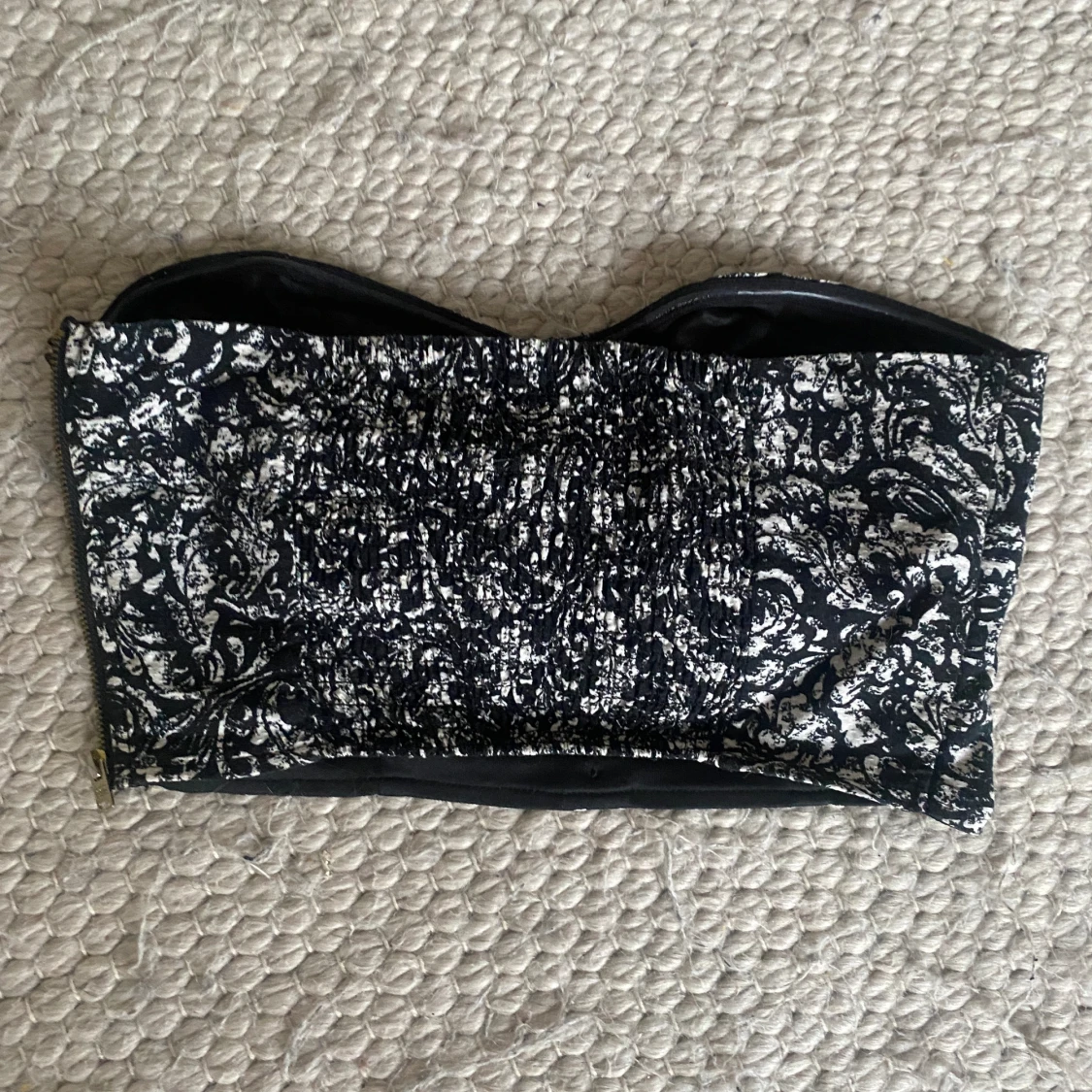 badaeu topp top mönstrad svart vit  - 90