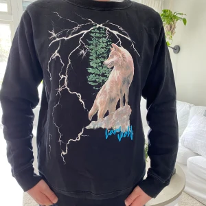 Marcelo Burlon Tjocktröja - Säljer nu denna fina tjocktröja från Marcelo burlon med ett sjukt fett tryck på. Storleken är M och svart är tröjans färg.