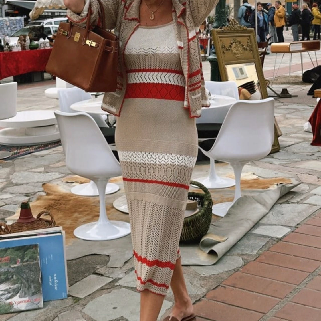 Virkstickad midiklänning  - 90