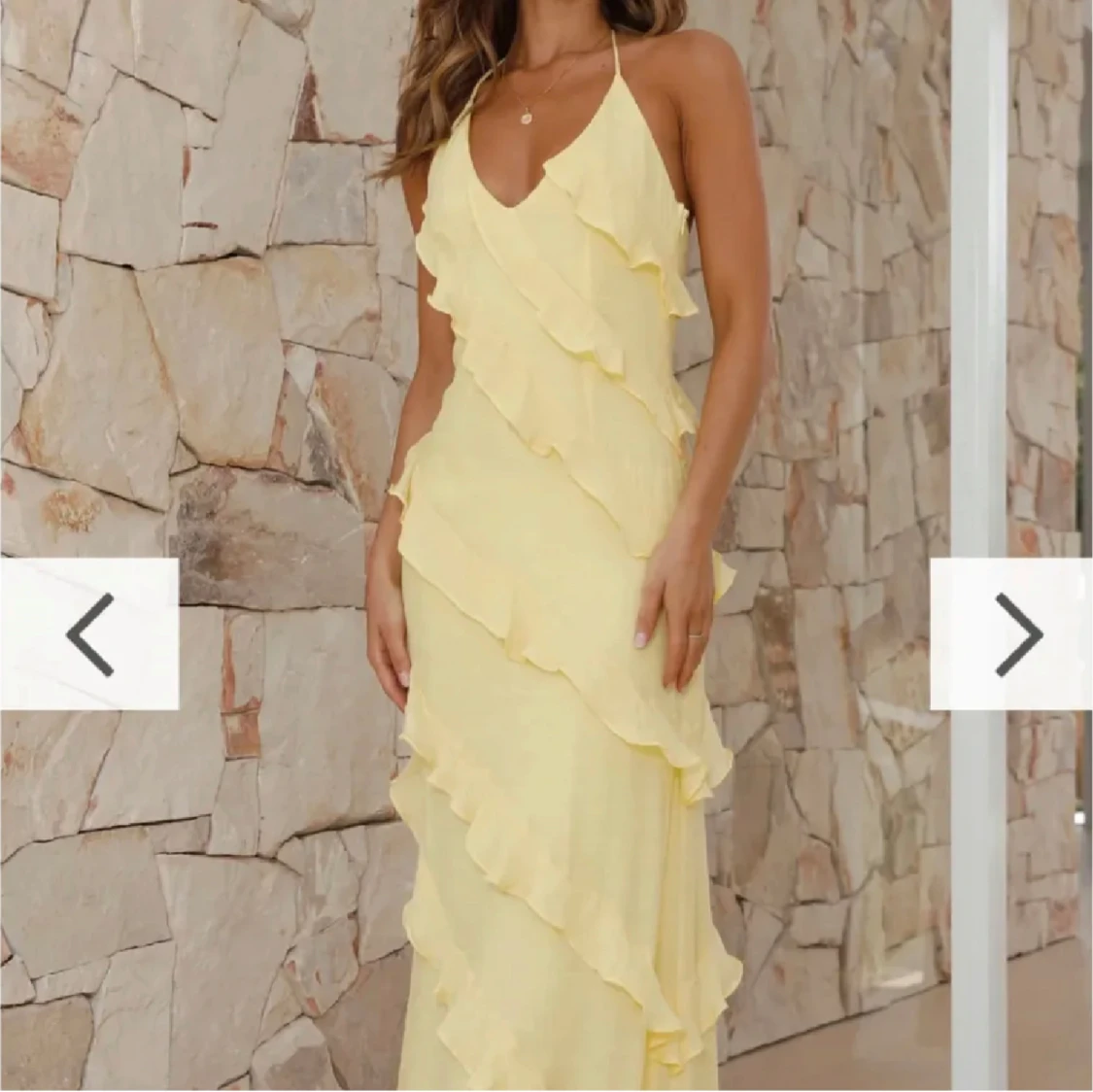 Gul maxiklänning balklänning