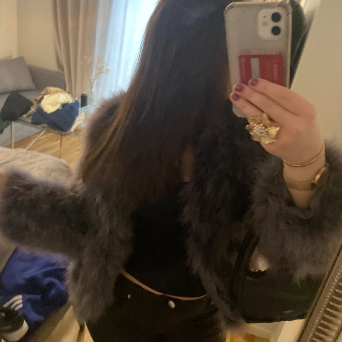 Mörk grå Päls jacka - 90