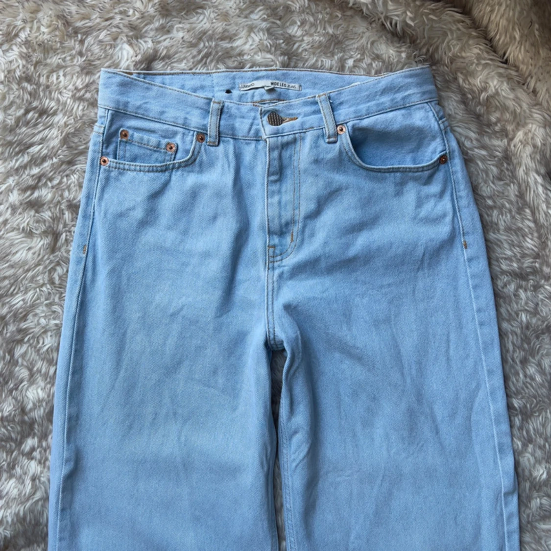 Junkyard ljusblå wide leg jeans - 4