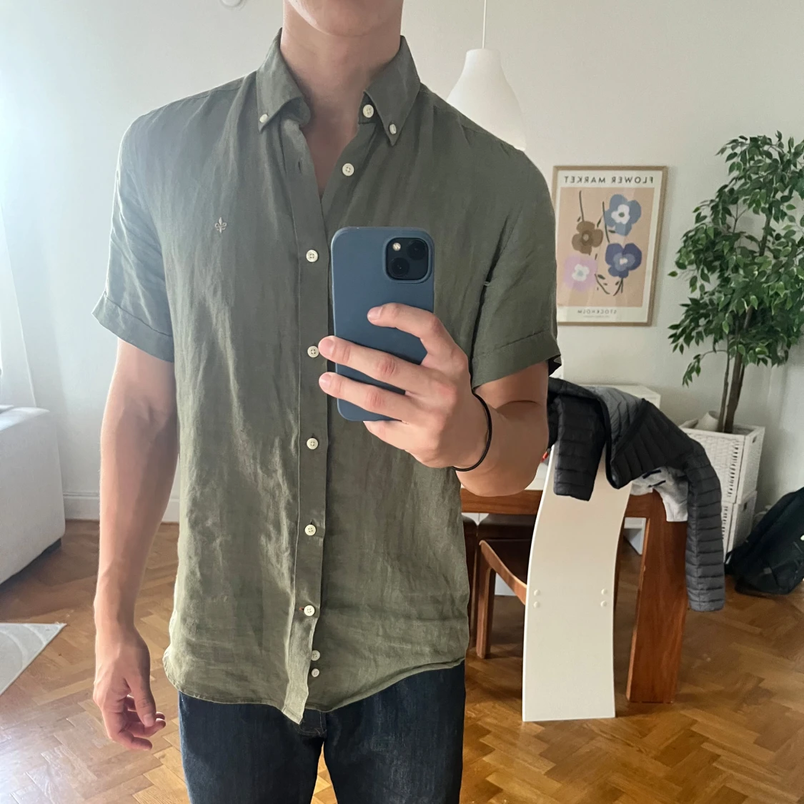  Grön linne skjorta från Morris