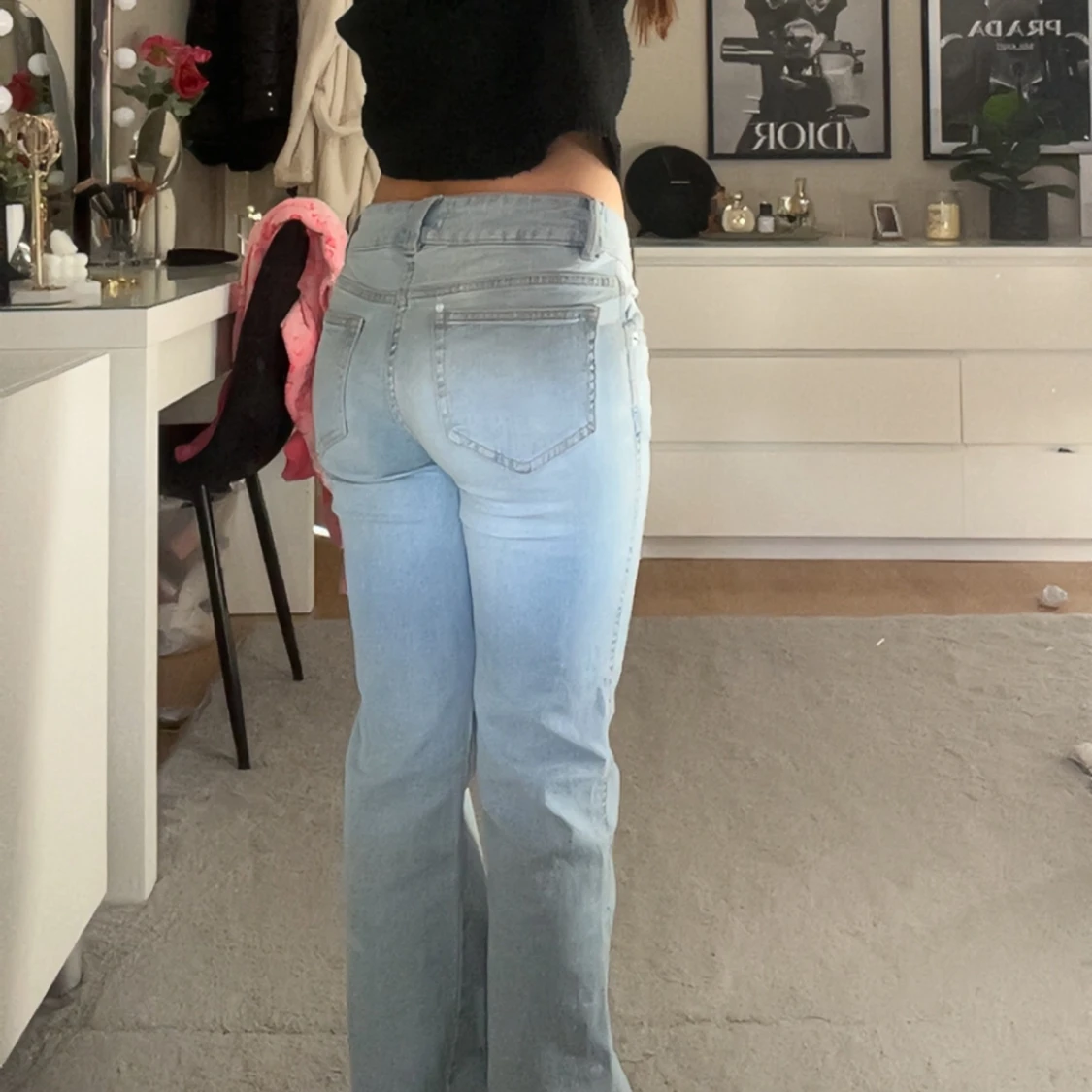 Ljusblå bootcut jeans - 1