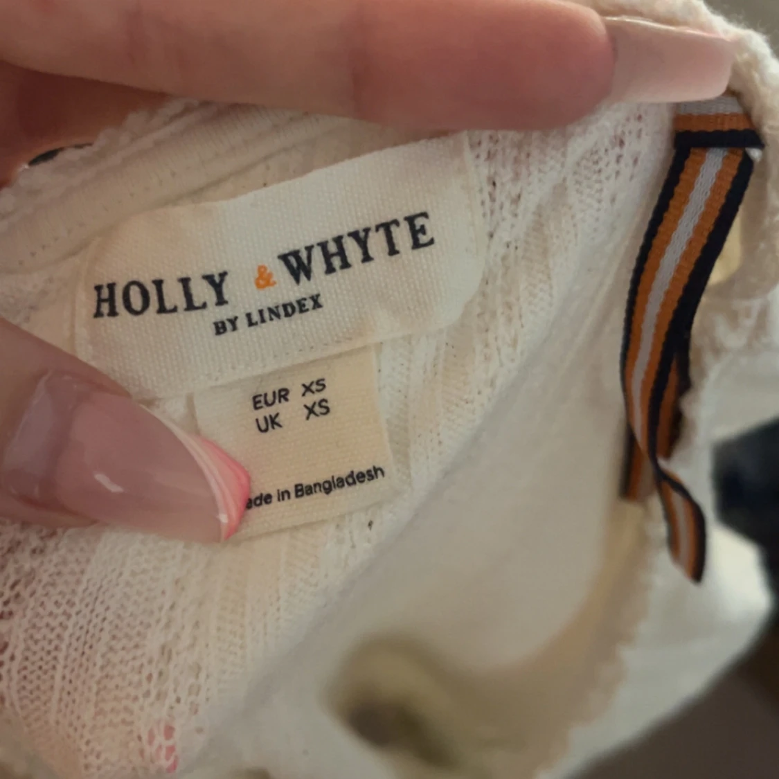 Vit ribbad topp Holly & Whyte XS - 3