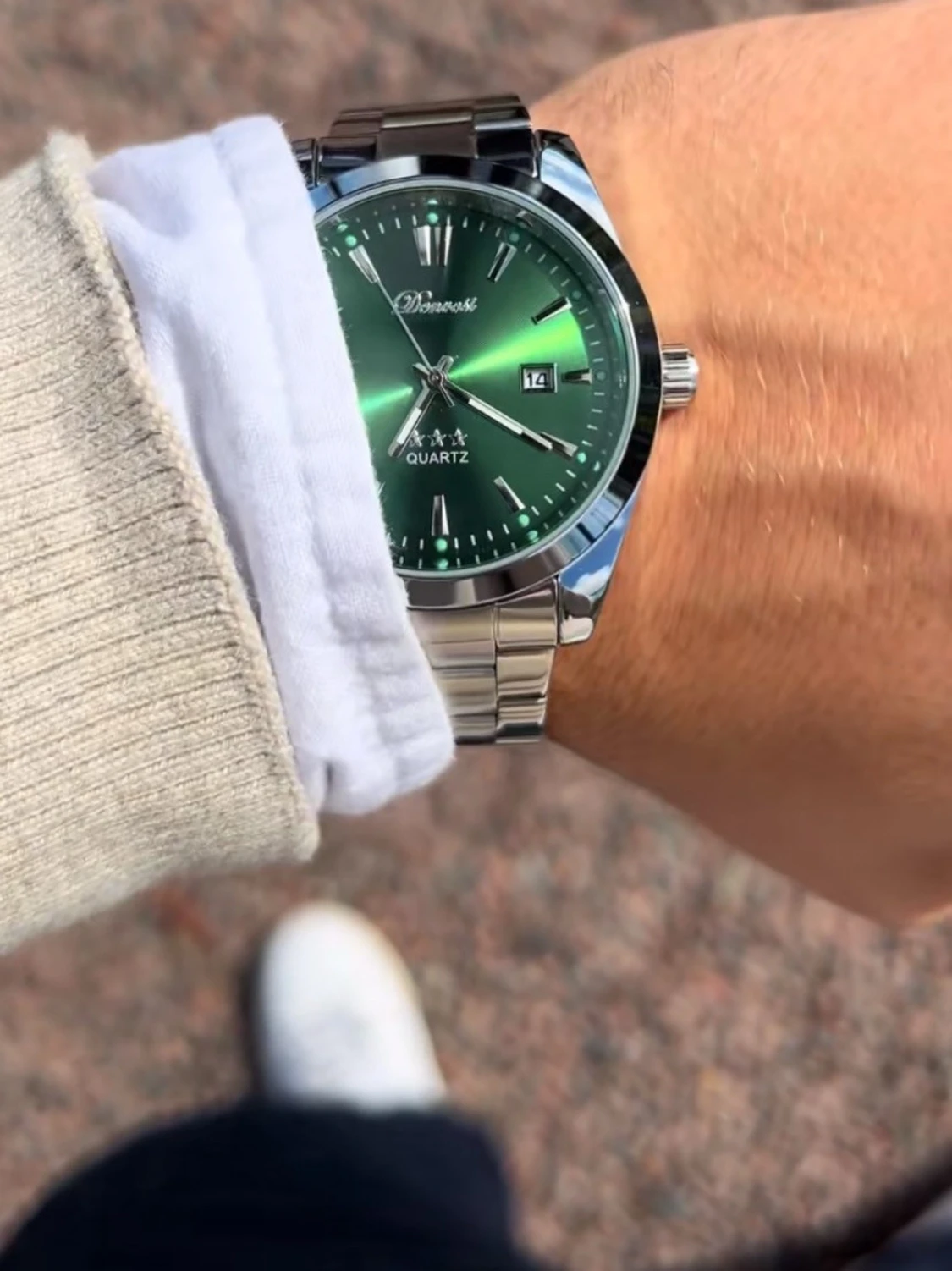 Grön silverfärgad klocka x Doventi  - 2