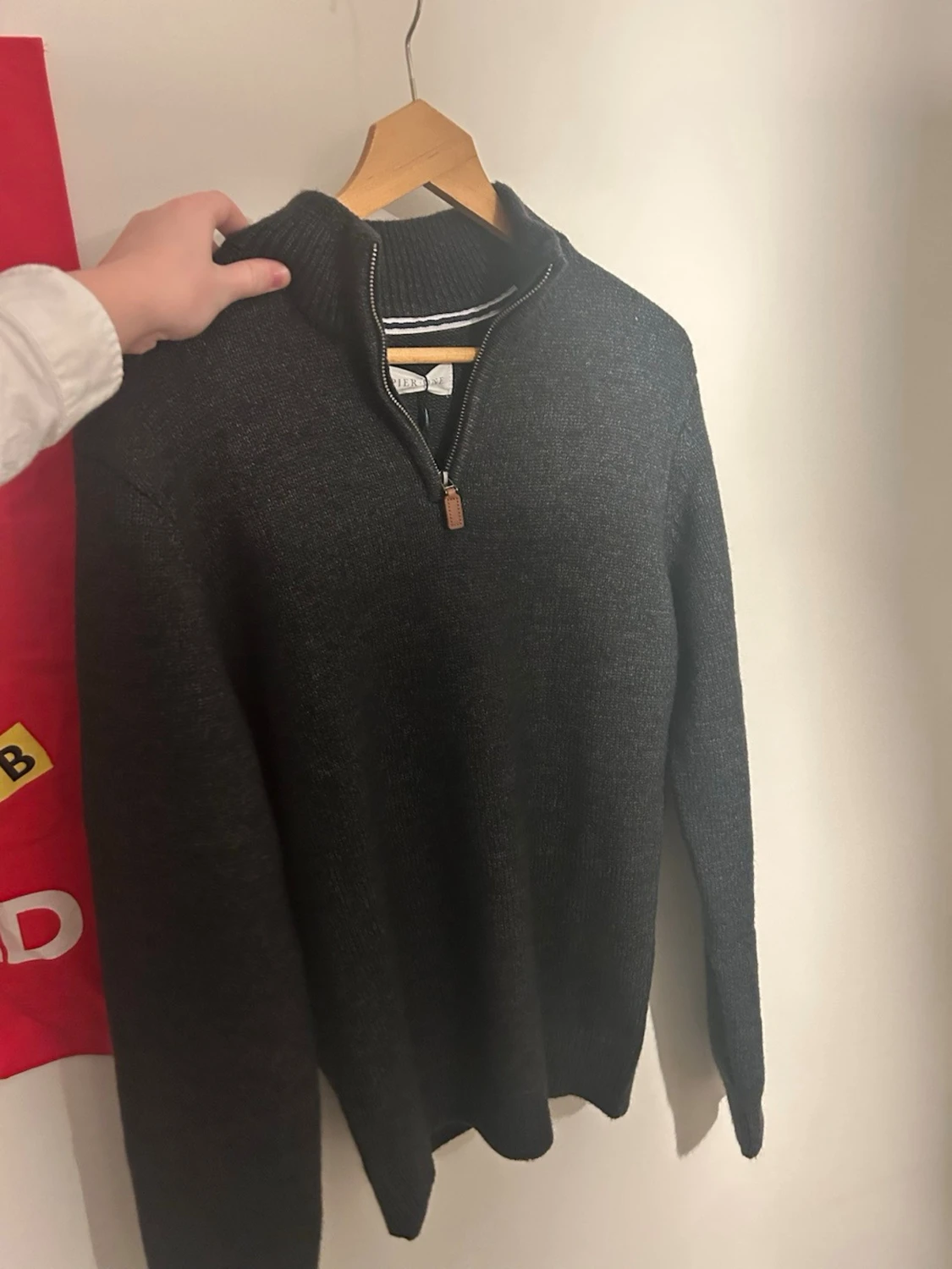 Mörkgrå stickad polotröja Pier One - 2