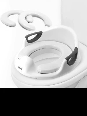 Toalettsits Pottstol - Perfekt toaletttränare för småbarn och barn med stänkskydd, handtag och ryggstöd. Bärbar potsits för barn för användning på runda och ovala toaletter.  Tillverkade av miljövänliga material av högsta standard (giftfria PP-material).  Helt ny i förpackning.