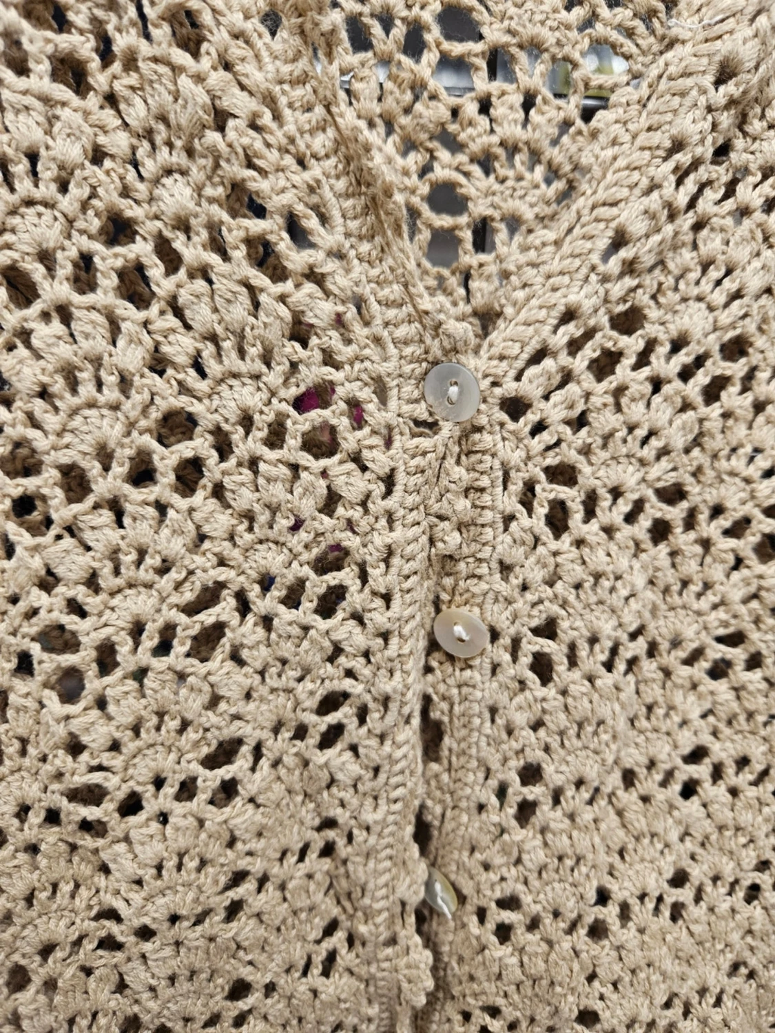 Beige virkad blus från Fresh Spirit - 2