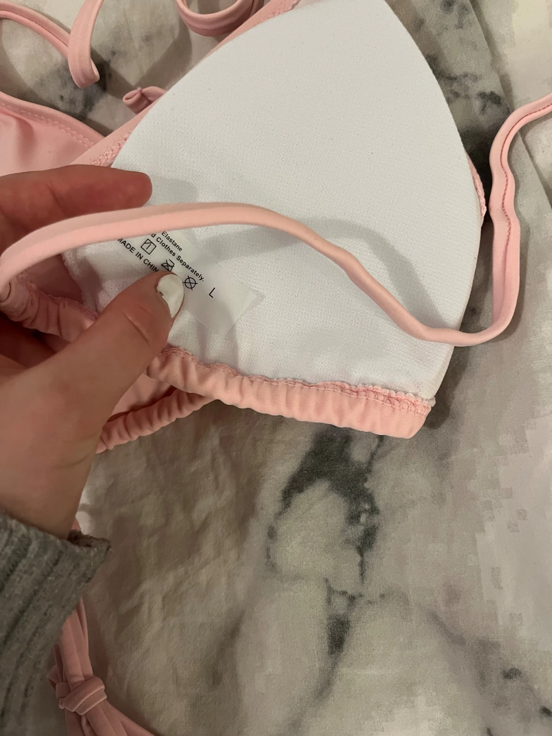 Ljusrosa bikini med knyt - 3