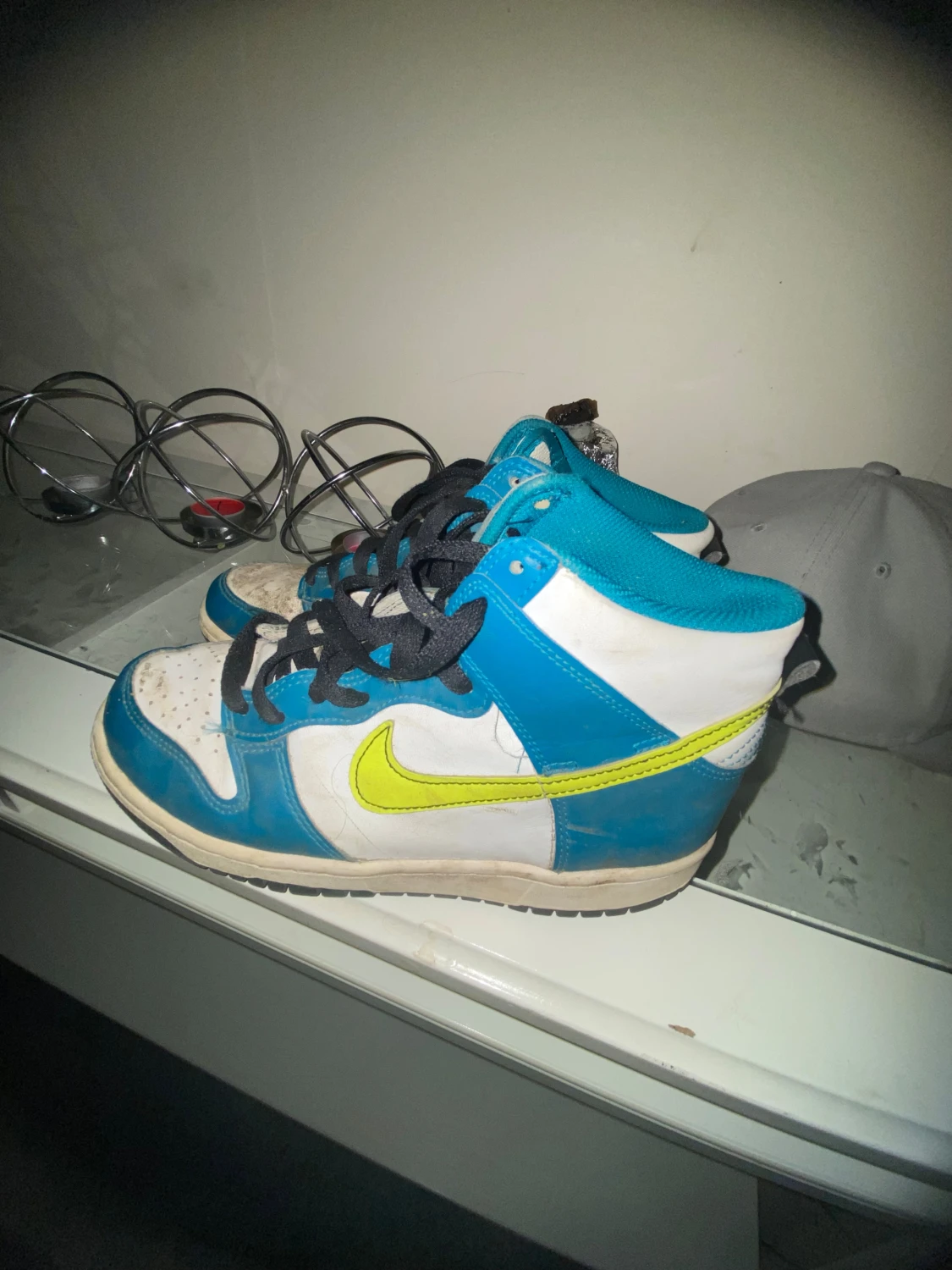 Nike Dunk High grön och vit sneakers - 2