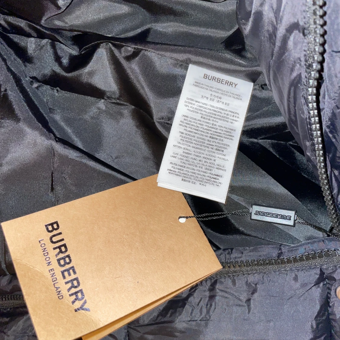 Svart dunväst Burberry jacka med huva - 2